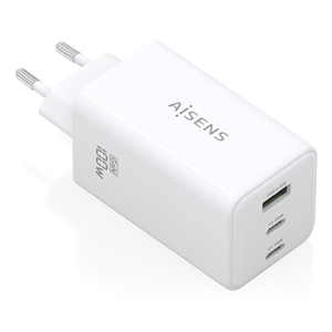 AISENS Cargador GaN 100W, 2x USB-C PD3.0 QC4.0 QC5.0, 1x USB-A QC3.0, Blanco