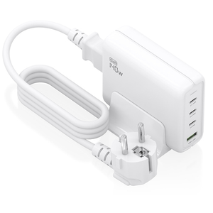 AISENS Cargador Sobremesa GaN 140W, 3x USB-C PD3.1 QC4.0 QC5.0, 1x USB-A QC3.0, Blanco