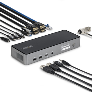 StarTech.com Docking Station Universal USB-C de 3 Pantallas - Docking Station USB Tipo C HDMI DP - PD 140W para Carga de MacBook