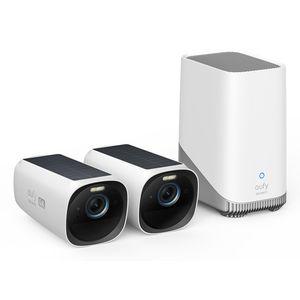 Eufy Kit de 2 cámaras eufyCam 3 de Security, cámara de seguridad 4K con panel solar integrado, IA de reconocimiento facial, cáma