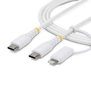 StarTech.com Cable de Carga USB-C de 2m con Adaptador Lightning - Cable Cargador USB Tipo C - 30W/60W(3A) - Cable Tipo C Certifi