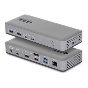 StarTech.com Docking Station USB-C de 3 Monitores DisplayPort/HDMI - 4K60Hz - Ethernet 1GbE - PD de 100W para Carga de Portátile