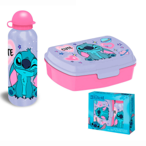 Set cantimplora aluminio sandwichera Stitch Disney
