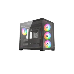 XYZ TESSERACT X 50, Caja Panorámica de Doble Cámara con Cristal Templado, 6 Ventiladores A-RGB de 120 mm, USB 3.0,ATX, Negra