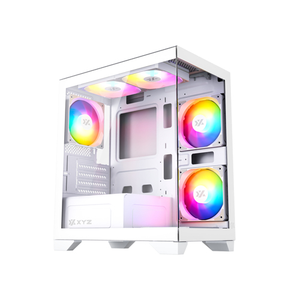 XYZ TITANIUM VIEW LITE Cristal Templado, 6x Ventiladores A-RGB de 120 mm, PWM, Controlador Integrado, Diseño Panorámico 2D, Tipo