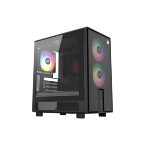 XYZ ATOM, Cristal Templado, Malla, 3x Pulsar 120mm A-RGB, PWM, Tipo C, M-ATX, Negra