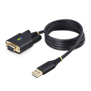 StarTech.com Cable Adaptador USB a Serie de Módem Nulo de 1m - Retención COM - Tornillos Intercambiables DB9 - USB a RS232 - Ser