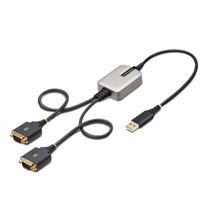 StarTech.com Cable Adaptador USB a 2 Puertos Serie de 60cm - Cable Conversor USB a Serial - Retención COM - FTDI - Protección ES