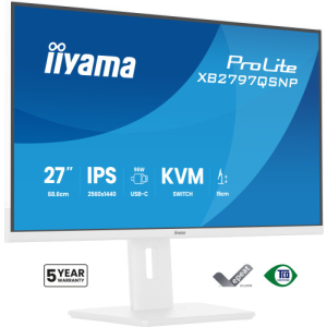 iiyama ProLite XB2797QSNP-W1 27" IPS LCD pantalla para PC 68,6 cm (27") 2560 x 1440 Pixeles Quad HD Blanco