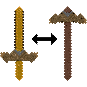 Replica transformable Minecraft  Espada - Pico de 51 cm
