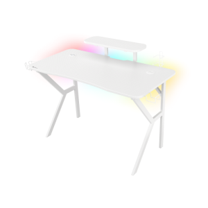 GENESIS Holm 320 RGB 120 X 60 -  Cargador inalambrico - USB - Blanco - Mesa Gaming
