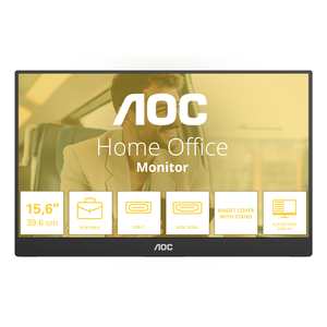 AOC 16T20E2 monitor o TV portátil Monitor portátil Negro 39,6 cm (15.6") LED 1920 x 1080 Pixeles
