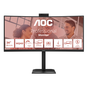AOC CU34E4CW/75 pantalla para PC 86,4 cm (34") 3440 x 1440 Pixeles Negro