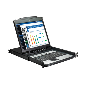Eaton B020-U16-19-K KVM de Consola NetDirector de 16 puertos 1U para instalar en rack, con LCD de 19 pulgadas + 8 cables combina