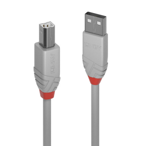 Lindy 36684 cable USB USB 2.0 3 m USB A USB B 0,48 Gbit/s Gris