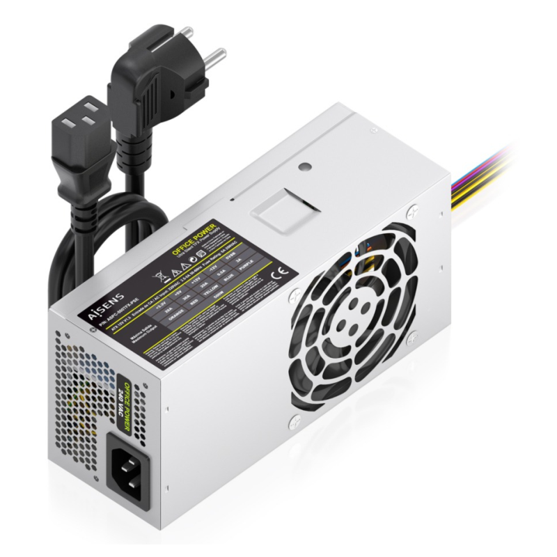 AISENS Fuente Alimentacion TFX 500W con Cable de Alimentacion OEM, Plata