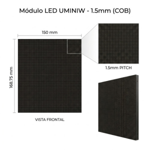 UNILUMIN MODULE 150X16875 FOR CABINET UMINIW 15 LED COB SIZE 600X3375 MM BRIGHTNESS 800 NITS REFRESH RATE 3840HZ MAINTENANC