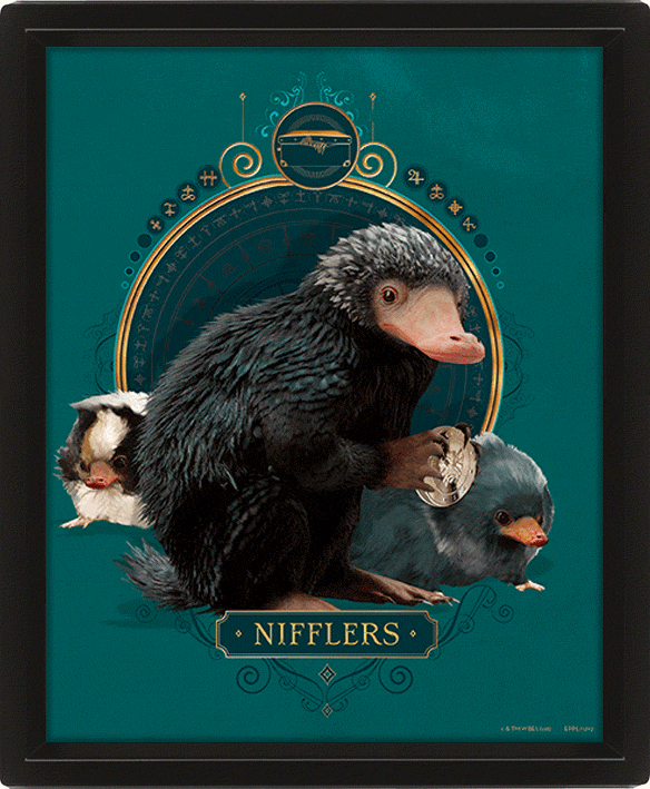 Cuadro 3D Animales Fantásticos: Nifflers-360