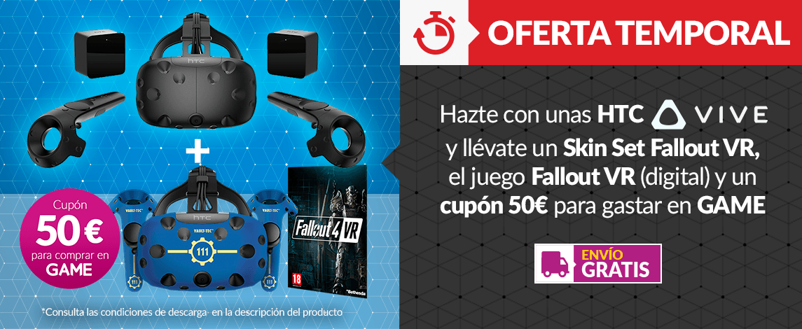 Las HTC Vive traen un regalo para que te compres lo que quieras… ¡Un cupón de 50 euros! Las HTC Vive traen un regalo para que te compres lo que quieras… ¡Un cupón de 50 euros!