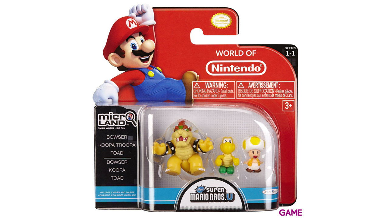 Pack de 3 Microfiguras Mario 2cm Serie 1-2