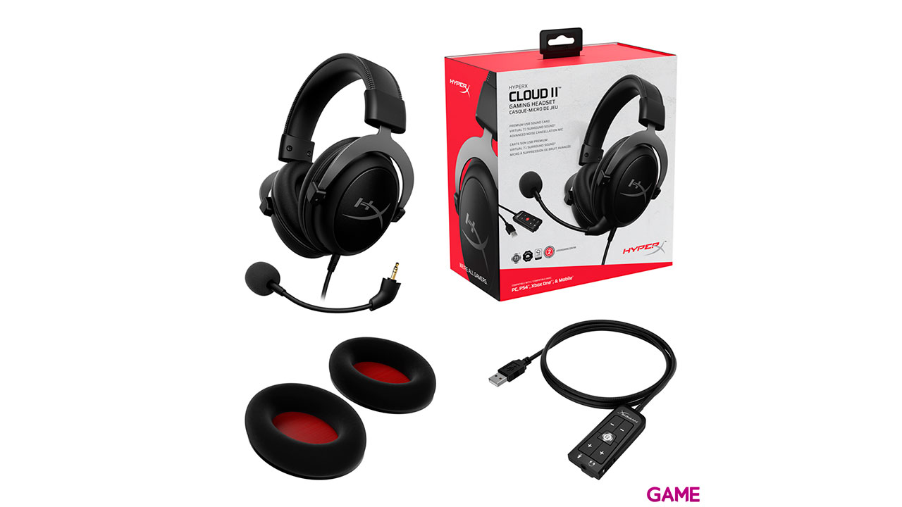 HyperX Cloud II Gun Metal 7.1 PC-PS4-PS5-XBOX-SWITCH-MOVIL - Auriculares Gaming-4