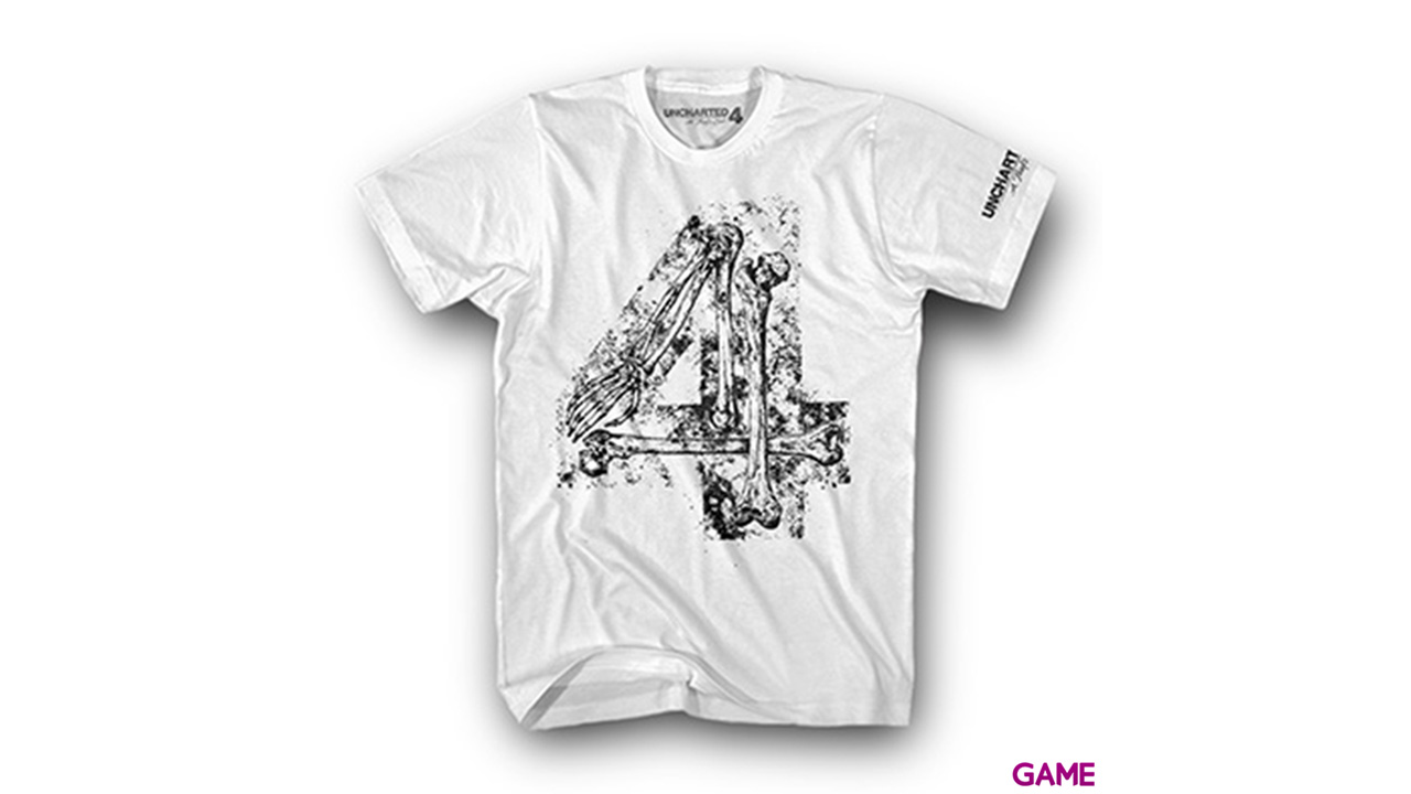 Camiseta Uncharted 4 Blanca Bones Four Talla M-0