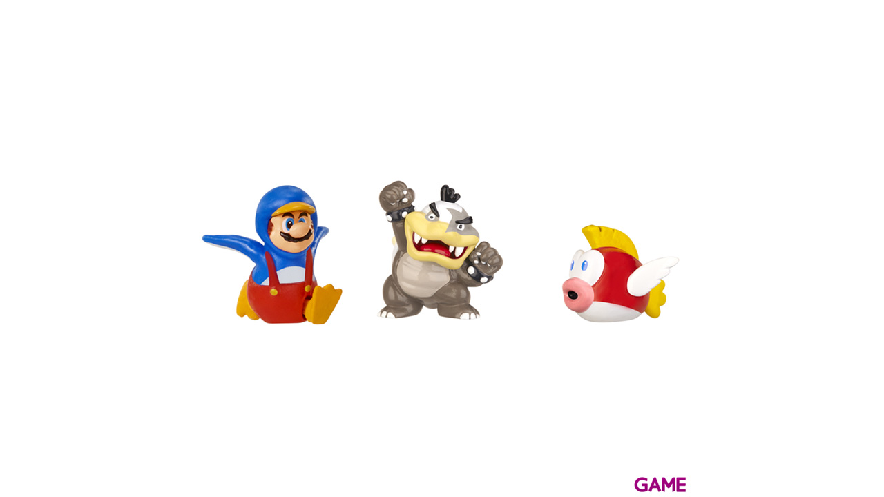 Pack de 3 Figuras 2cms Nintendo: Morton Koopa, Penguin Mario y Cheep Cheep-0