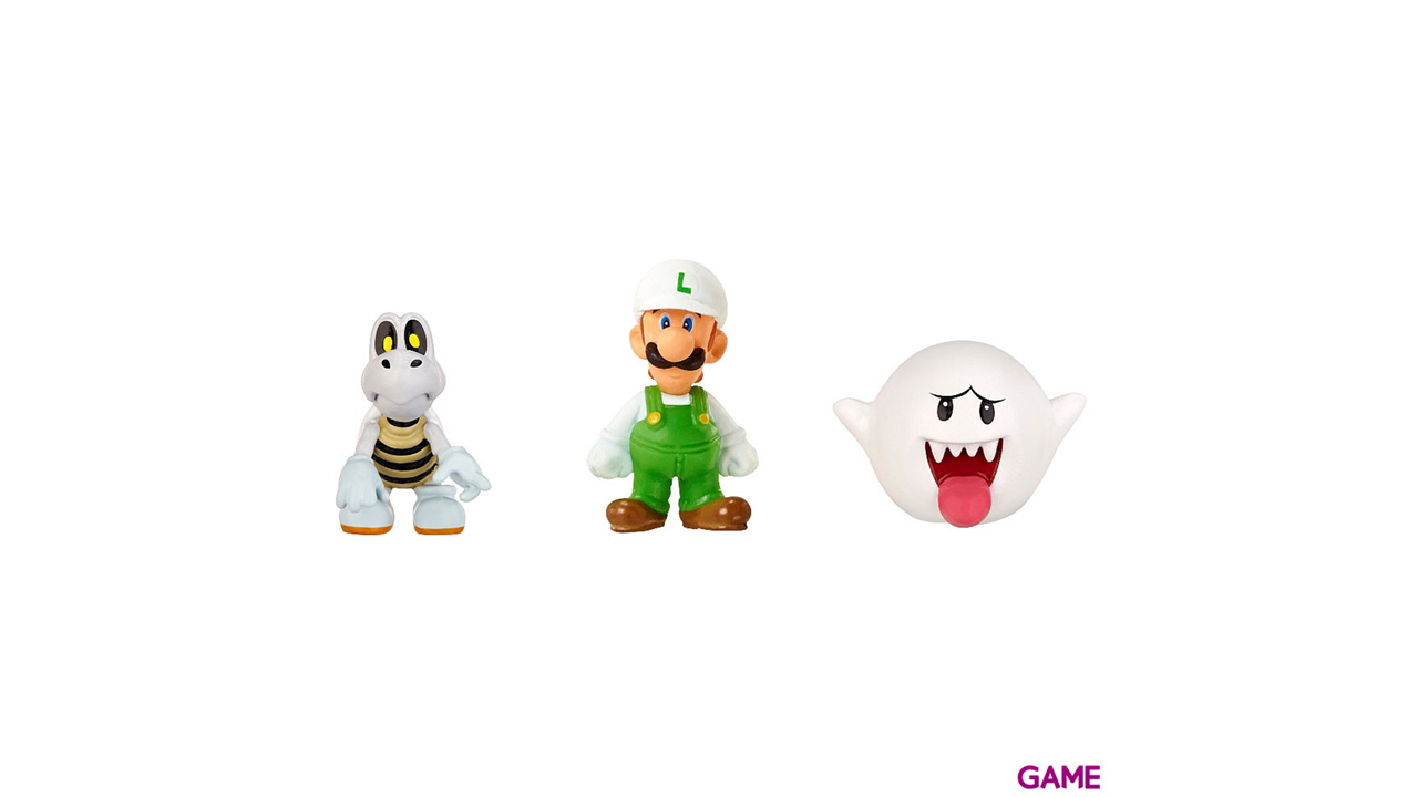 Pack de 3 Figuras 2cms Nintendo:  Fire Luigi, Dry Bones y Boo-0