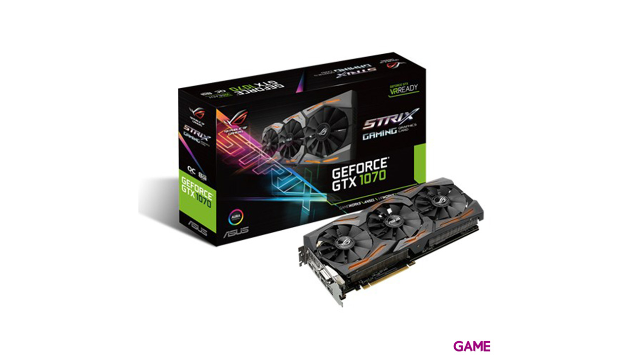 ASUS GeForce GTX 1070 Strix OC 8GB GDDR5 - Tarjeta Gráfica Gaming-0