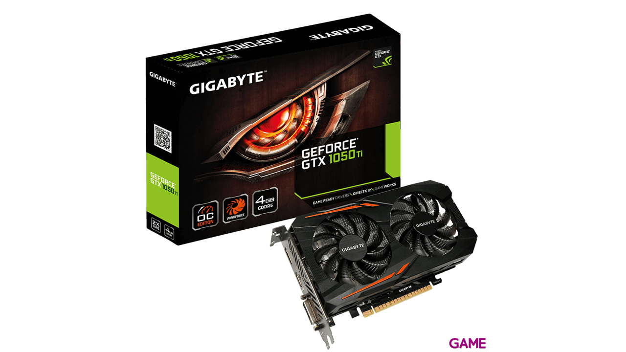 GIGABYTE GeForce GTX 1050 Ti D5 4GB GDDR5 - Tarjeta Gráfica Gaming