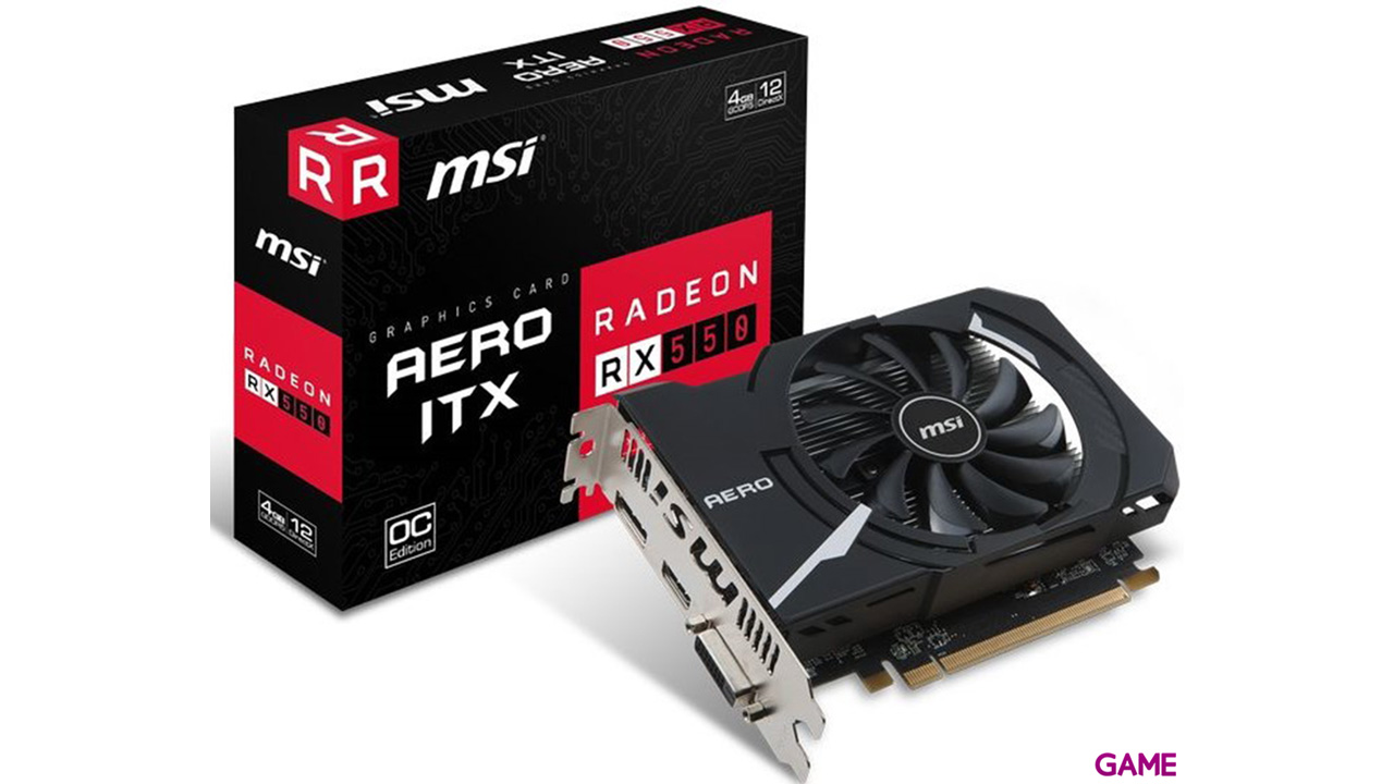 MSI Radeon RX 550 Aero ITX OC 2GB GDDR5 - Tarjeta Gráfica Gaming-0