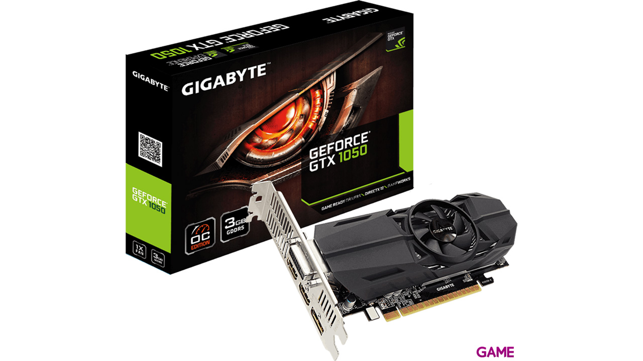 GIGABYTE GeForce GTX 1050 OC Perfil Bajo 3GB GDDR5 - Tarjeta Gráfica Gaming-0