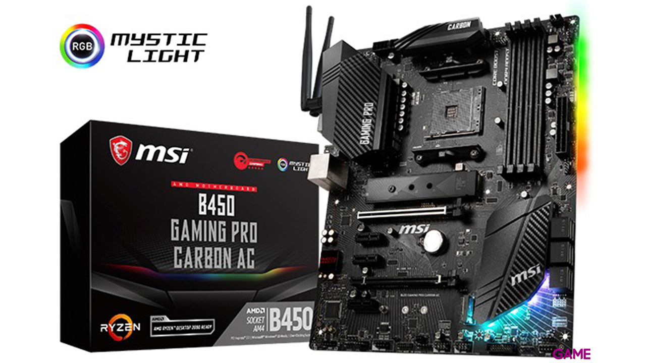 MSI B450 Gaming Pro Carbon AC AM4 ATX - Placa Base-0