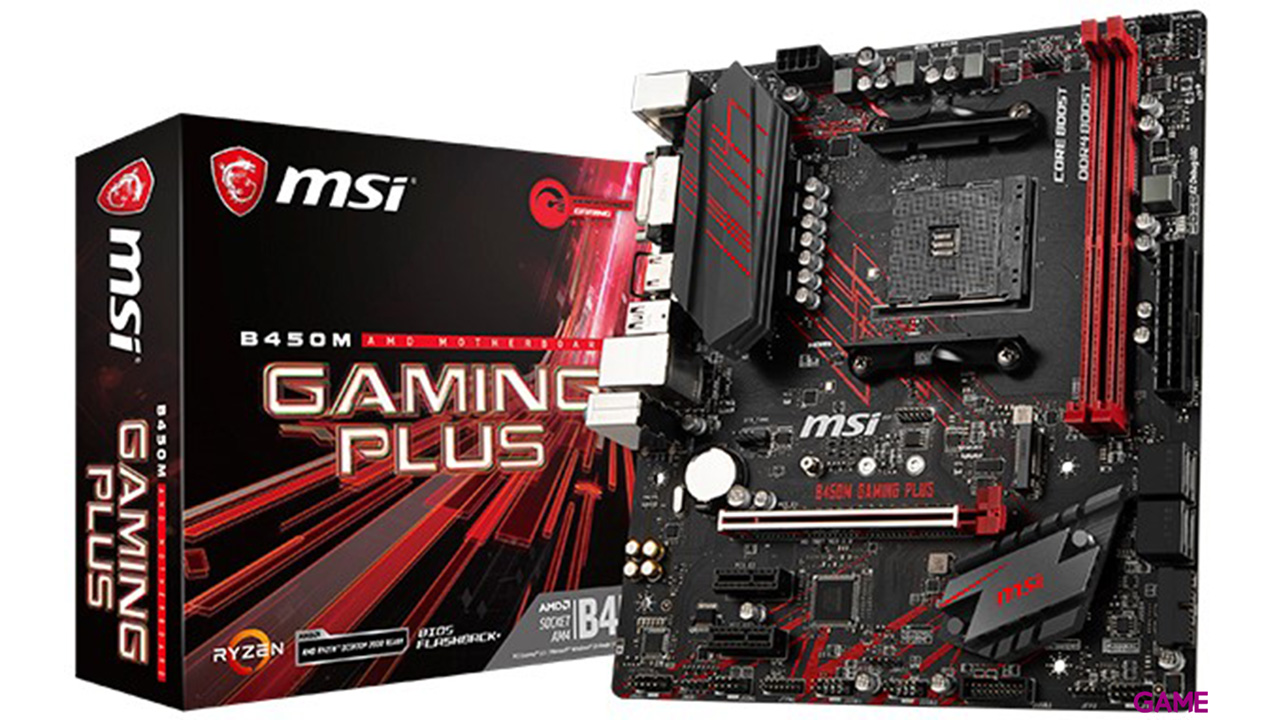 MSI B450M Gaming Plus Micro ATX AM4 - Placa Base-0
