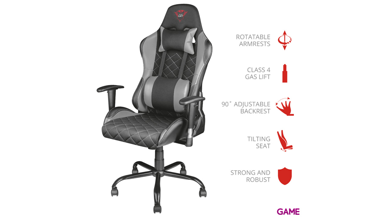 Trust GXT 707G Resto Gaming Chair Gris Tela - Silla Gaming-1