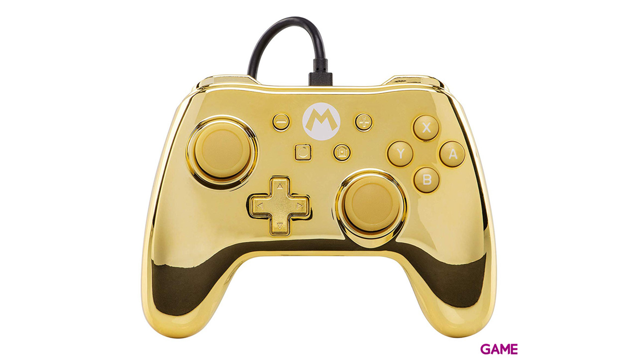 Controller con Cable PowerA Chrome Gold Mario -Licencia oficial--1