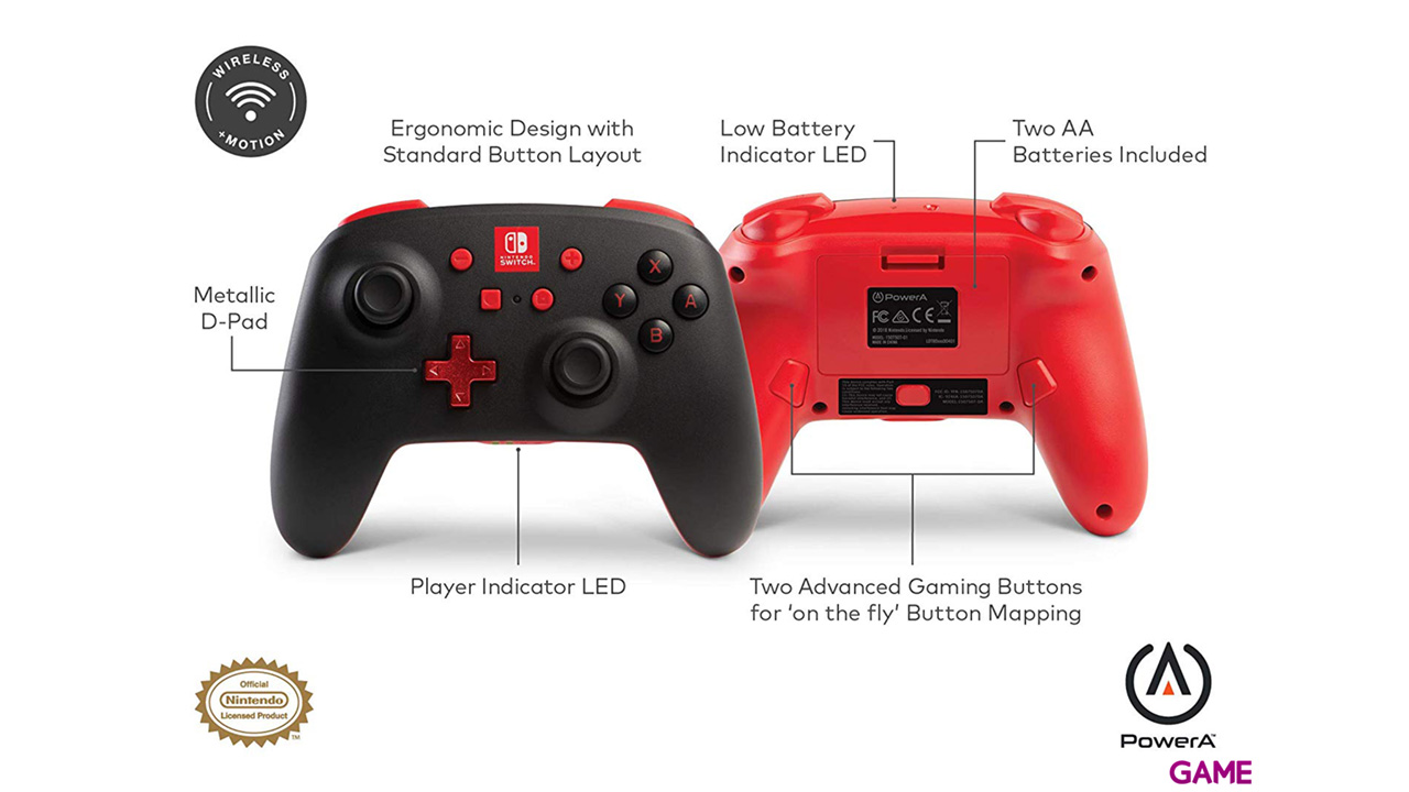 Controller Bluetooth Negro para Nintendo Switch -Licencia oficial--7