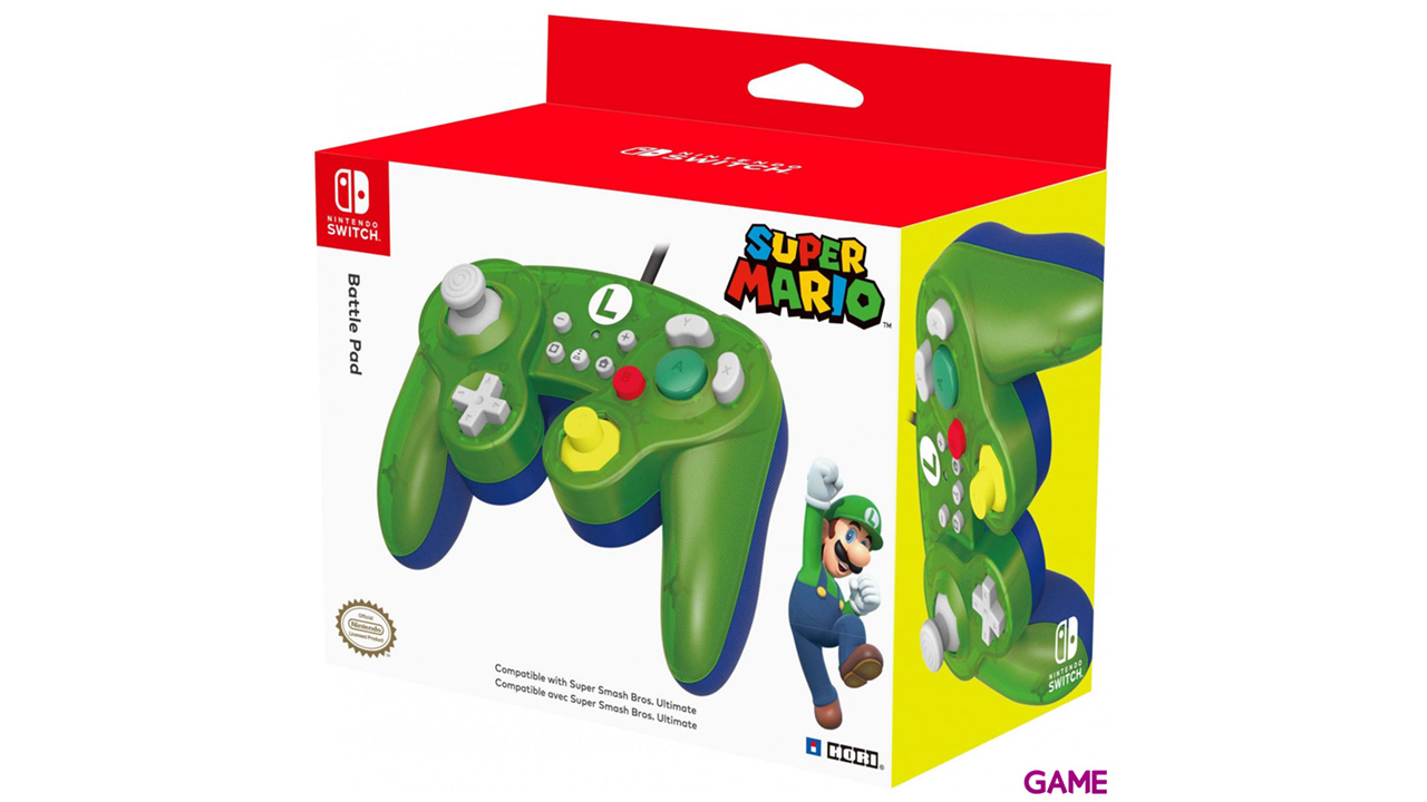 Controller con Cable Hori Luigi Ed. Super Smash Bros -Licencia oficial--0