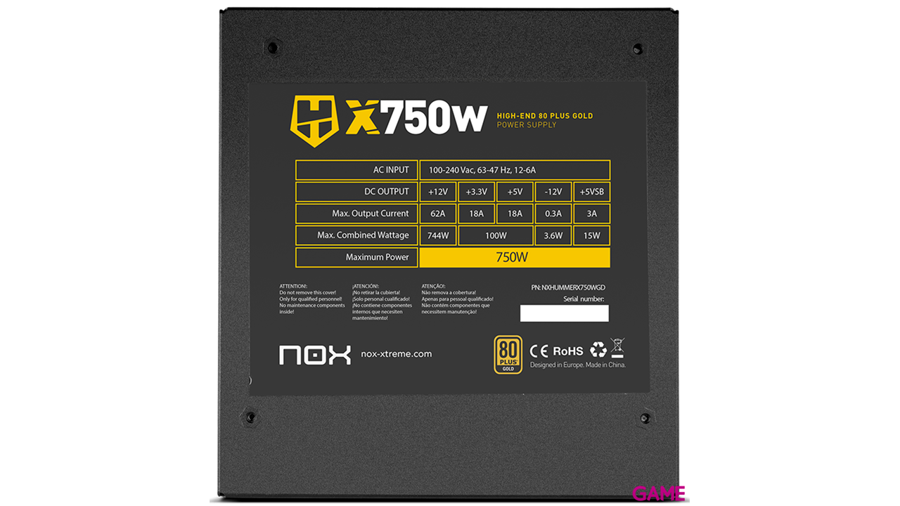 Nox Hummer X 750W 80+ Gold Full-Modular - Fuente Alimentacion-5
