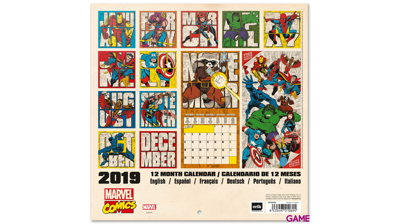 Calendario 2019: Marvel Comics-1