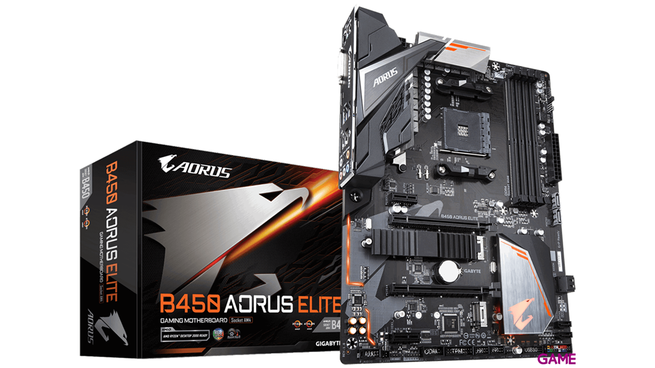 Gigabyte B450 Aorus ELITE ATX AM4 - Placa Base-0