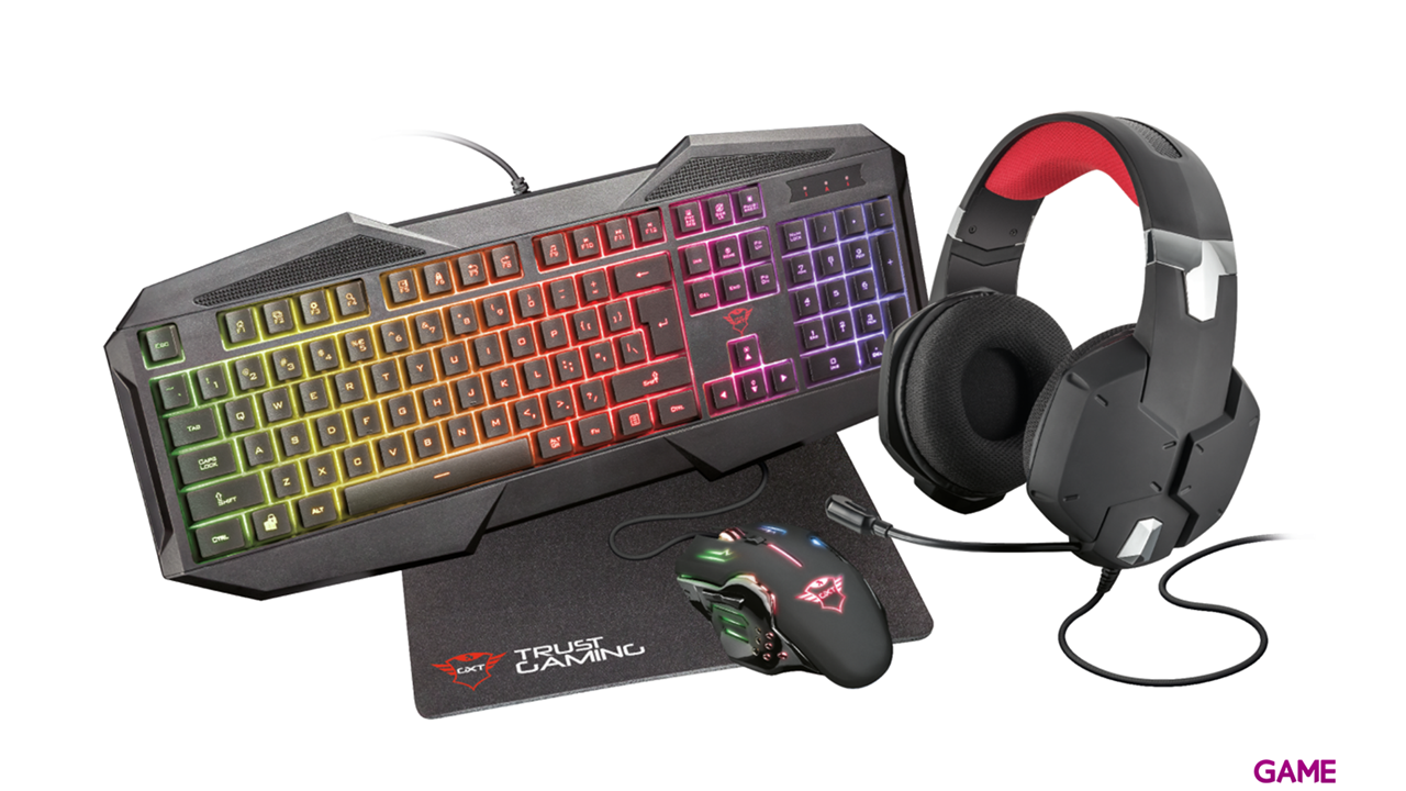 Trust GXT 1182RW Gaming Bundle 4-in-1 LED Multicolor - Pack Gaming-0