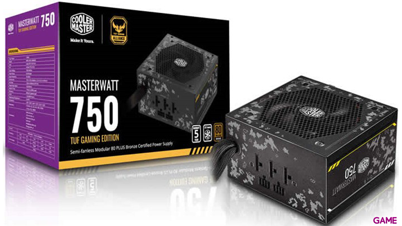 Cooler Master MasterWatt 750 TUF Gaming Edition 80+Bronze Semi-Modular 750W - Fuente Alimentacion-0