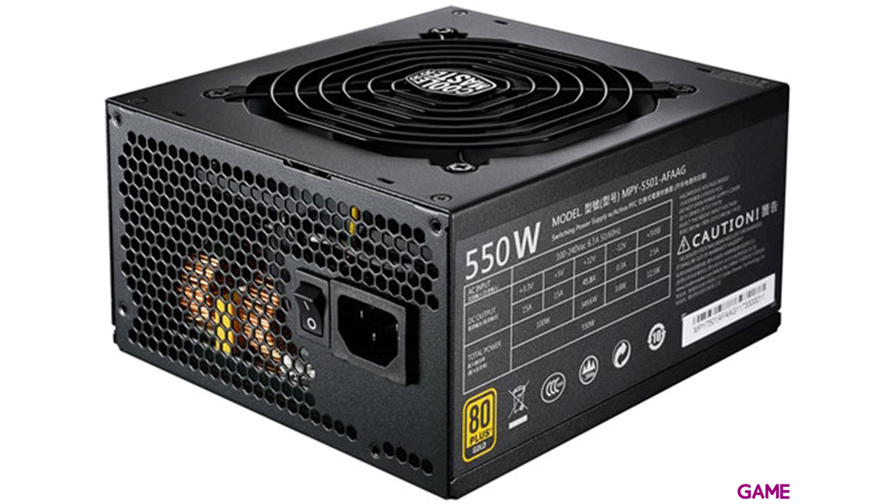 Cooler Master MWE Gold 550 80+Gold Full-Modular 550W - Fuente Alimentacion-0