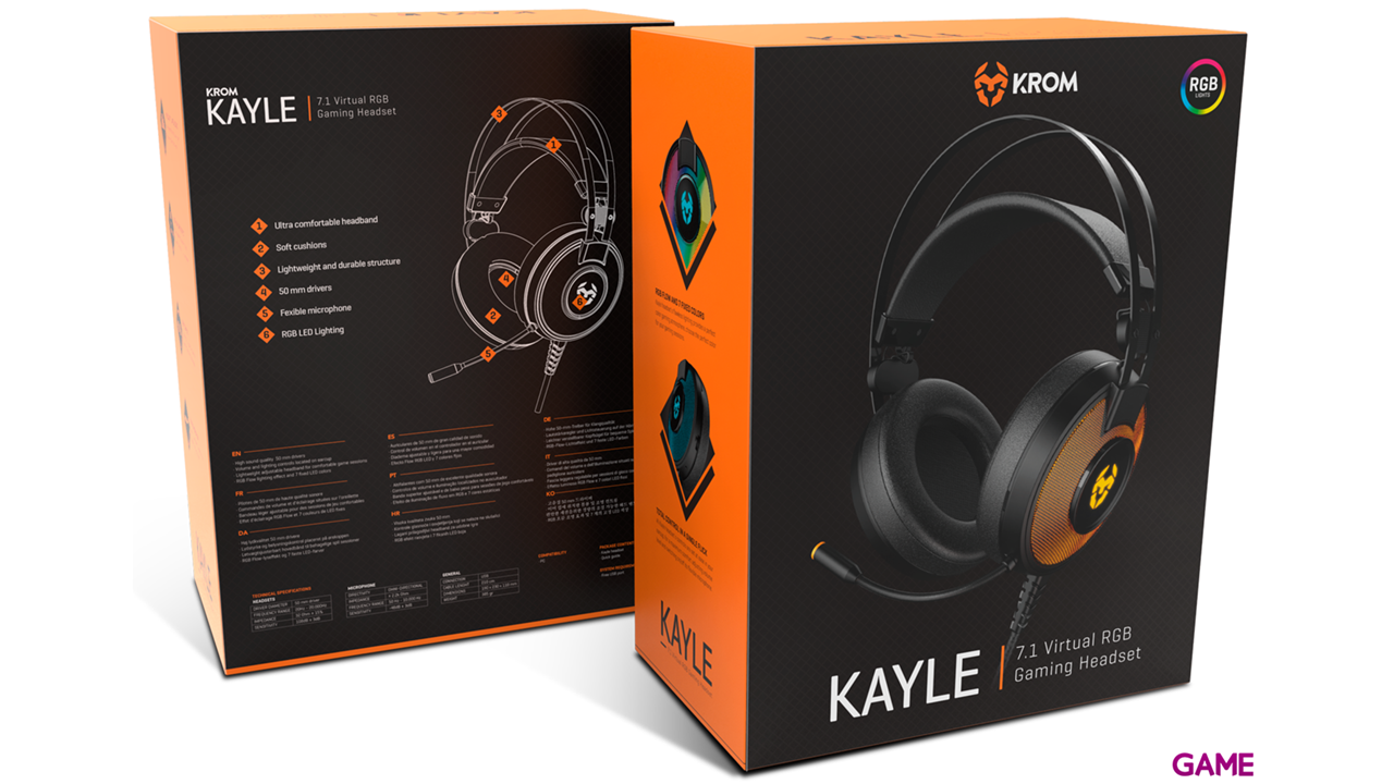 KROM KAYLE 7.1 USB RGB PC-PS4-PS5 - Auriculares Gaming-4