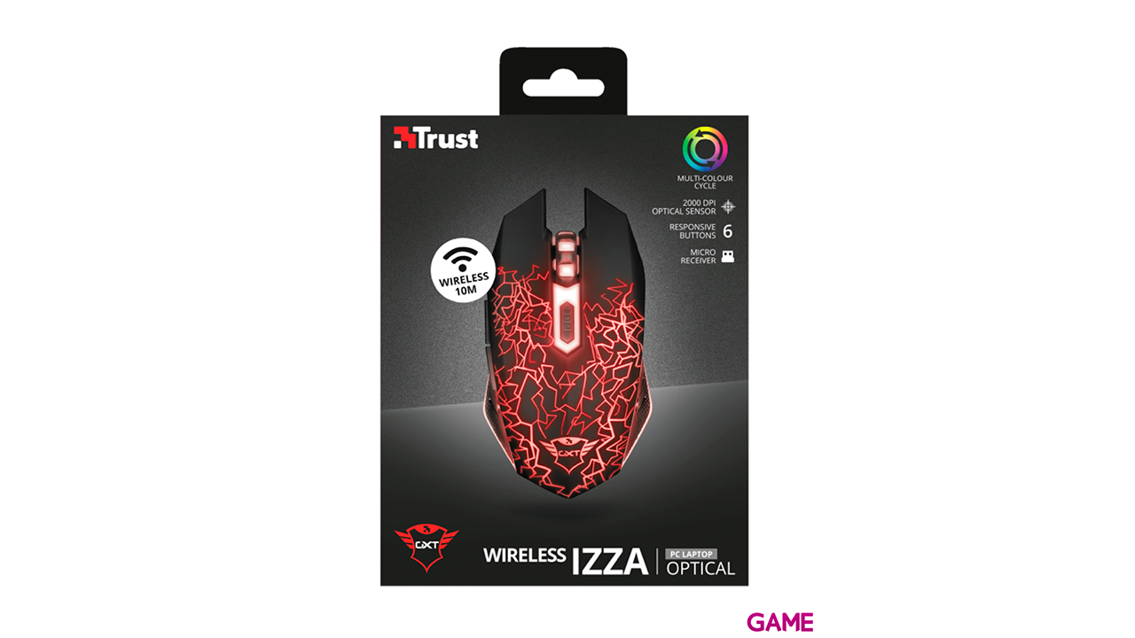 Trust GXT 107 Izza Wireless Multicolor 2000 DPI - Raton Gaming-7