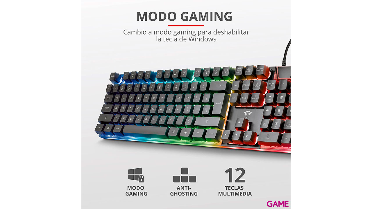Trust GXT 838 Azor Teclado+Ratón LED Multicolor - Pack Gaming-6