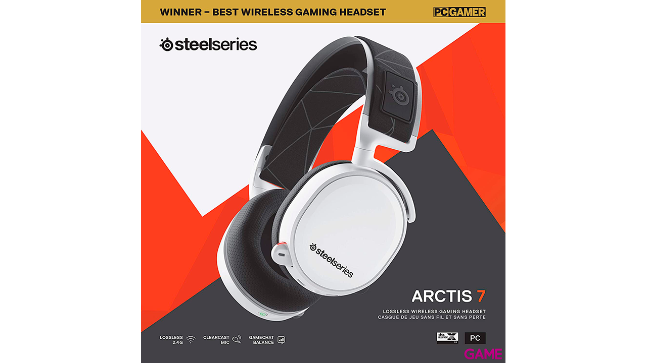 SteelSeries Arctis 7 Blanco (2019 Edition) WirelessWireless PC-PS4-PS5-XBOX-SWITCH-MOVIL - Auriculares Gaming Inalámbricos-6
