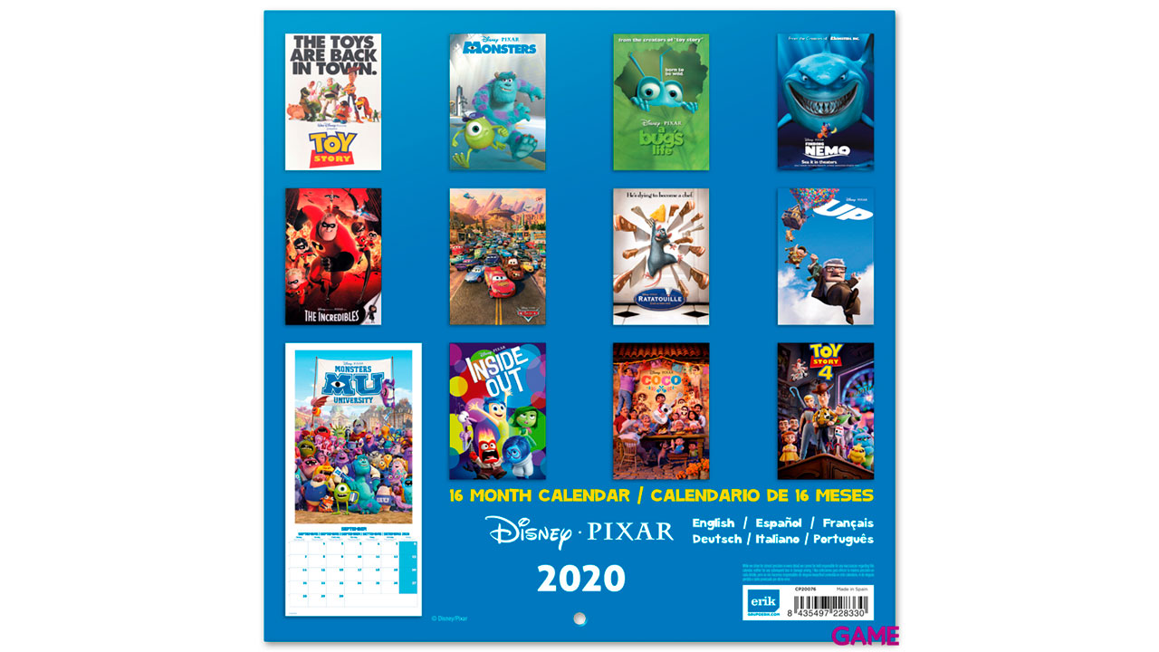 Calendario 2020 Pixar Movies-1