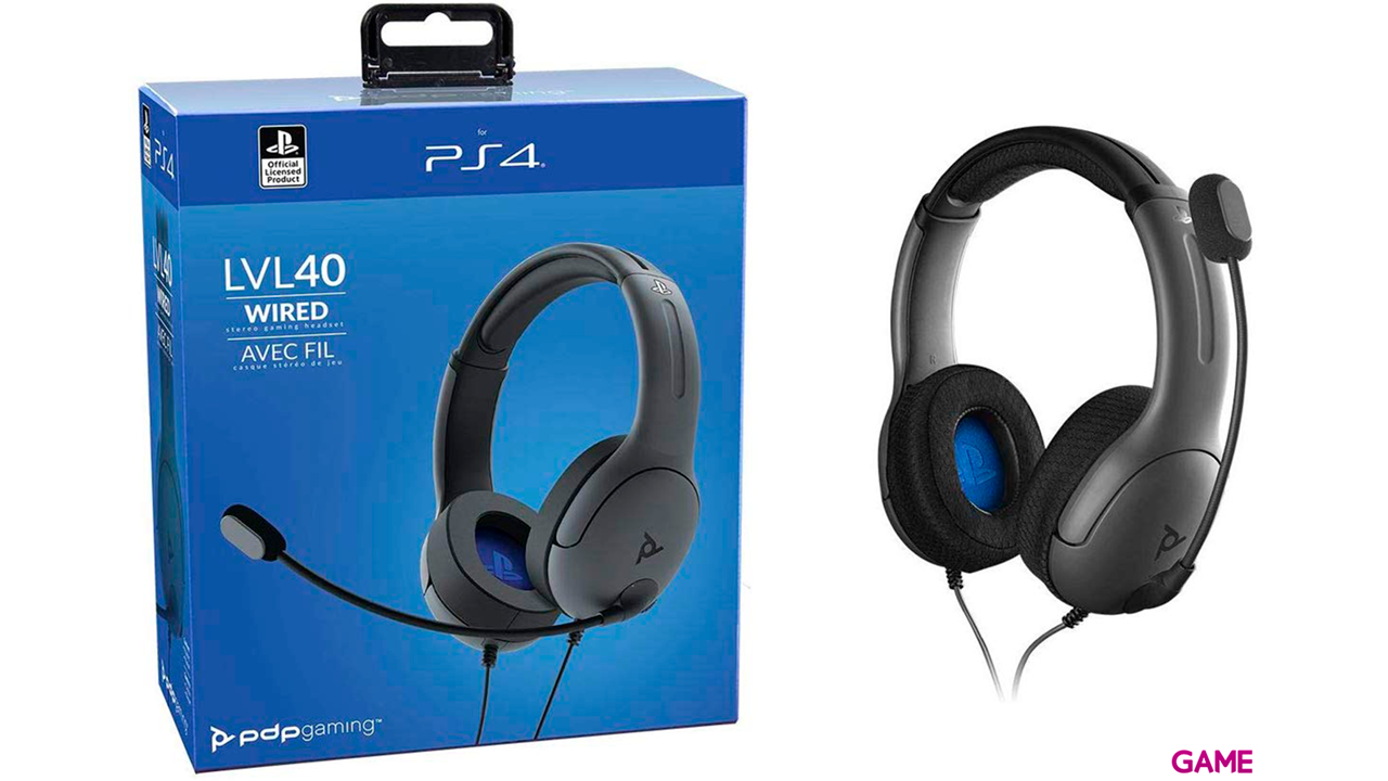 Auriculares PDP LVL40 Gris PS4-PS5 -Licencia oficial--3